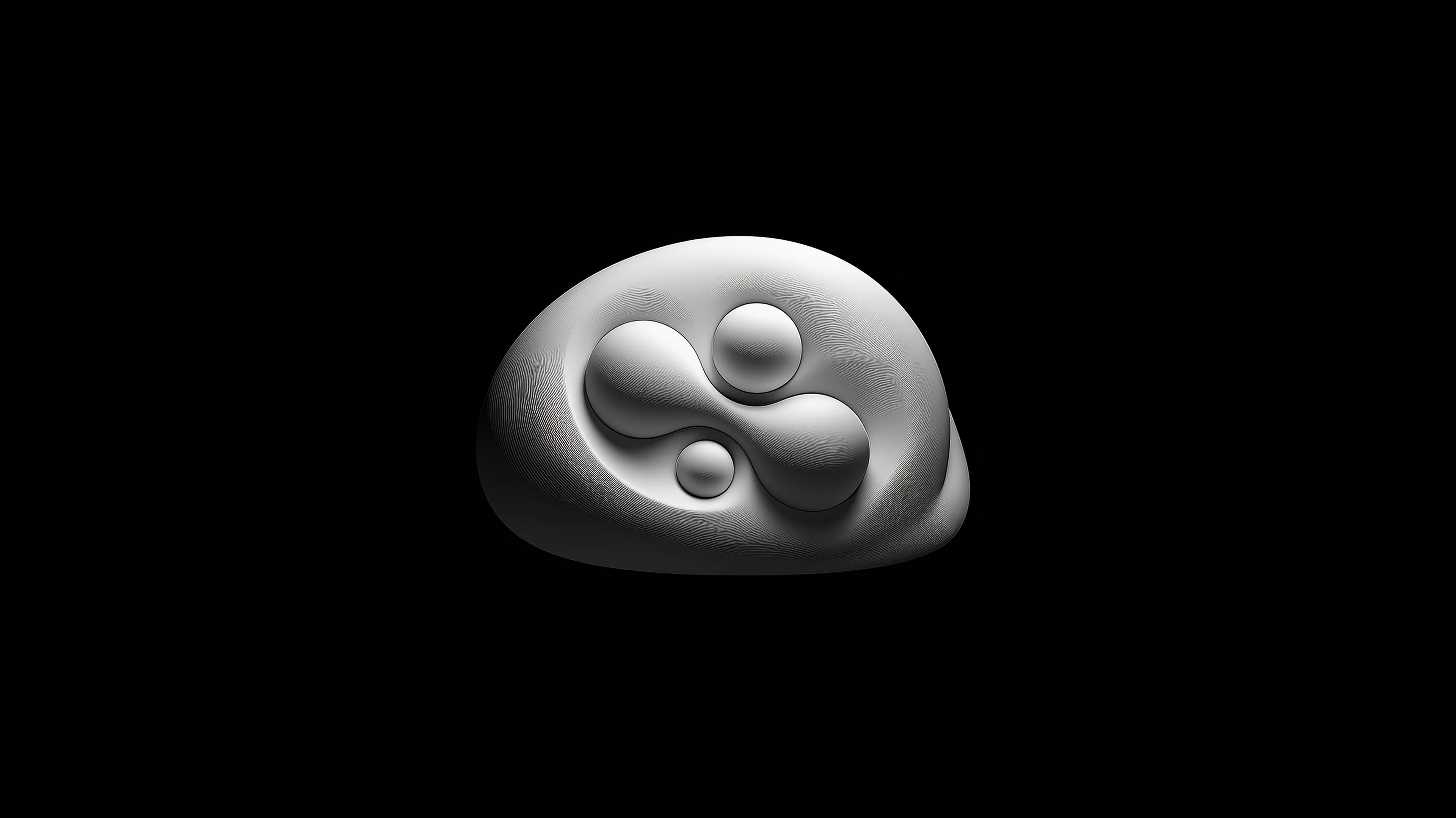 Bee symbol embossed in white 3D on black