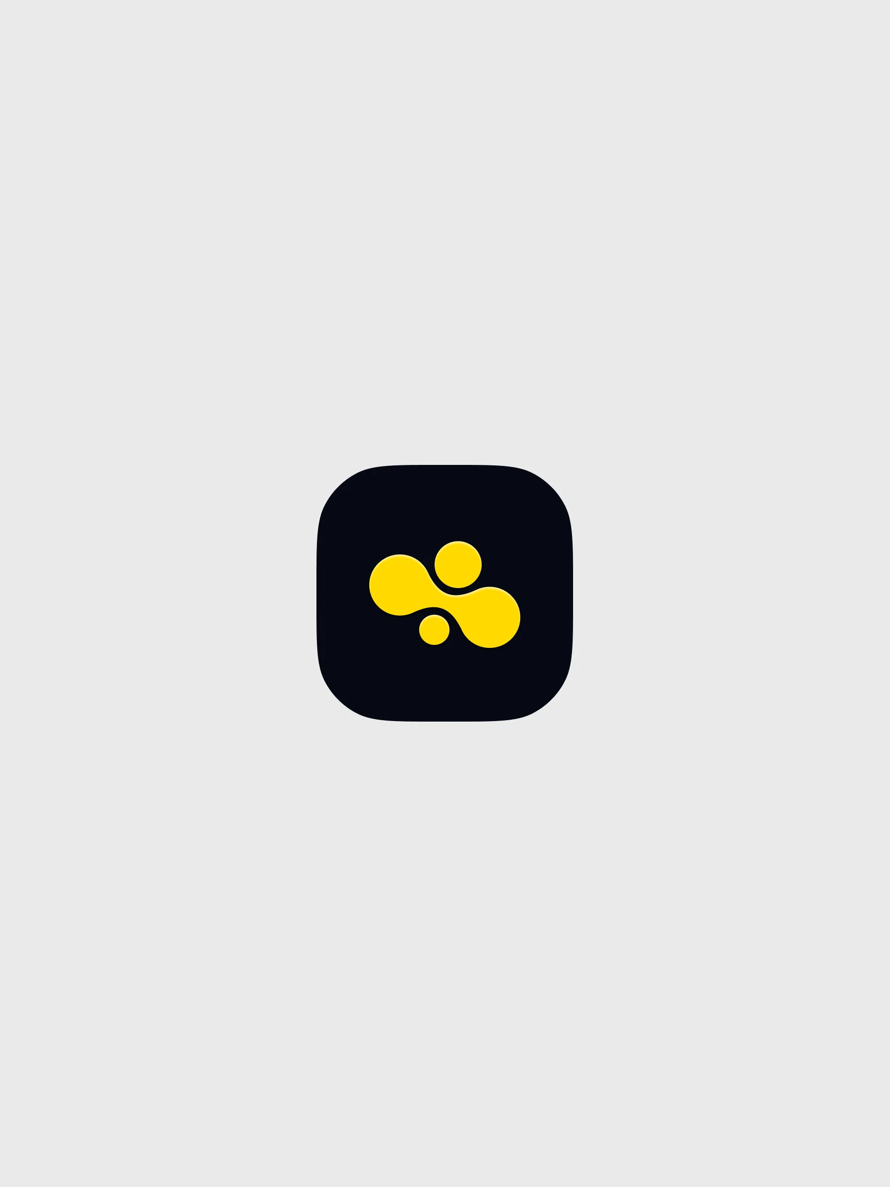 Bee app icon, yellow symbol on black